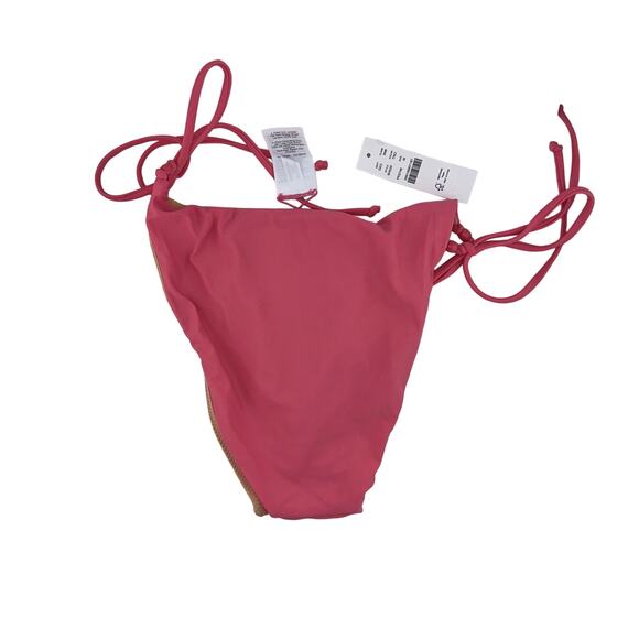 J. Crew String Cheeky Curved Pink Bikini Bottom Size Medium NWT A - Picture 2 of 3